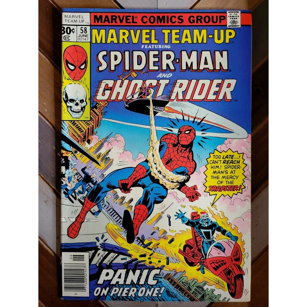 Marvel Team-Up #58 Spider-Man! Ghost Rider! Trapster! Milgrom Cover! (6.5) 1977